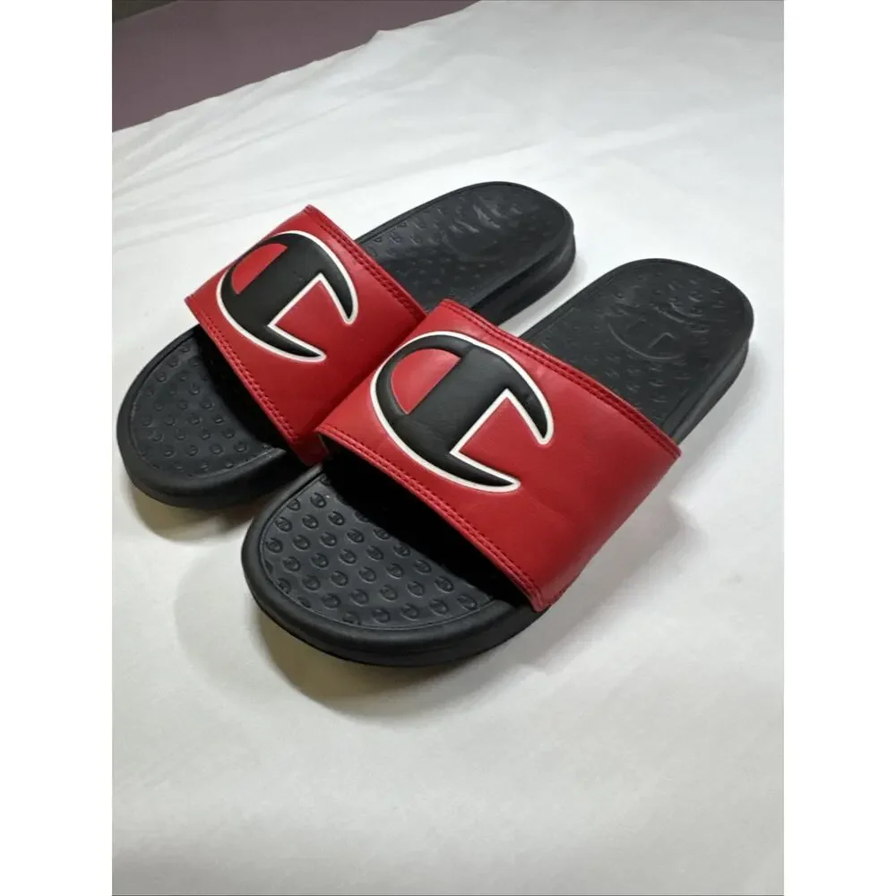 Champion Slide Sandals Black /Red Size 7w
